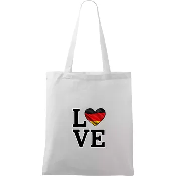 Love Německá vlajka - Taška bavlněná - 42 x 38 cm ( Bílá )