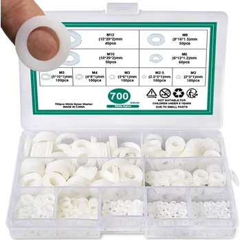 podložka 700x Gumové podložky pod šrouby, vruty, distanční podložky, nylonové těsnění, bílé