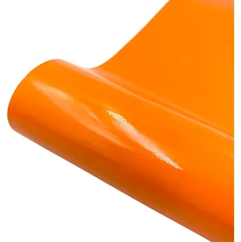 Samolepící dekorace Lepicí vinylová lesklá fólie 30 x 25 cm Samolepicí dekorační fólie DIY tvoření Lesklý povrch Řezání na plotru Ruční práce Dekorace předmětů oranžová