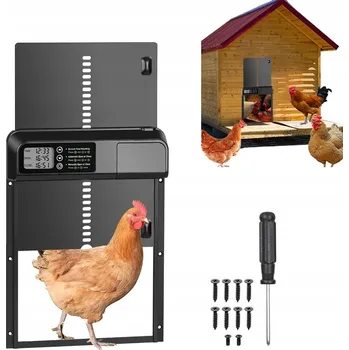 Chov hospodářského zvířete Automatická Dvířka Do Kurníku s časovačem, blokování přiskřípnutí, voděodolné