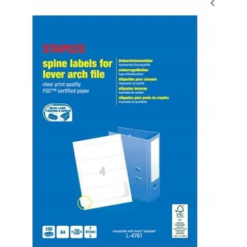 Samolepící etiketa Samolepící etikety 192x61 mm, A4 - bílé FOPRINT ( balení 100 listů)