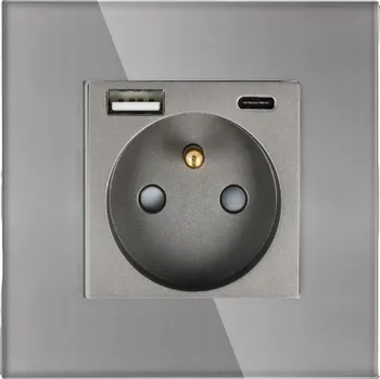Elektrická zásuvka Elektrická Zásuvka , USB, nástěnný DC Smart Home šedá
