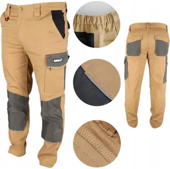Pánské oblečení DEDRA Ochranné kalhoty XL/56 dlouhé béžové SLIM LINE 270 g/m2 BH42SP-XL