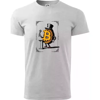 Oldschool bitcoin - Triko extra velké (5-8XL) - 8XL ( Světlešedý Melír )