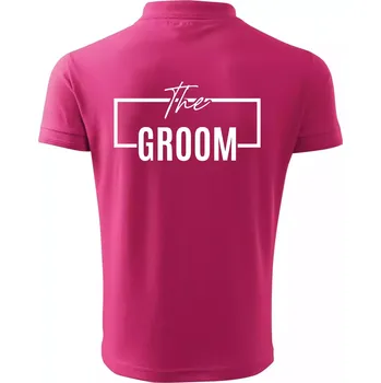 Pánská košile Trika na rozlučku ve čtverci - The Groom - Polokošile pánská Pique Polo 203 - 5XL ( Purpurová )