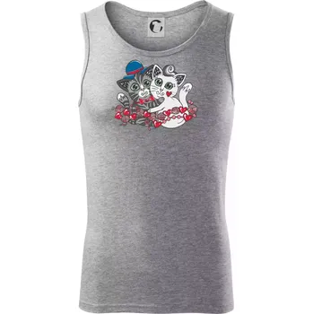 Kočky v objetí (Pecka design) - Tílko pánské Core - L ( Tmavě šedý melír )