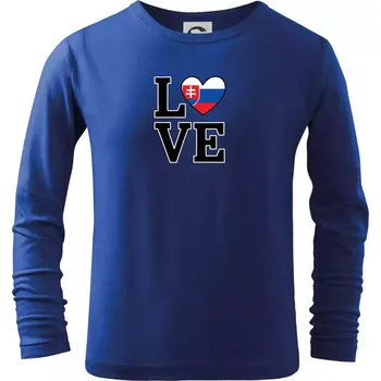Love Slovenská vlajka - Triko dětské Long Sleeve - 158 cm/12 let ( Královská modrá )