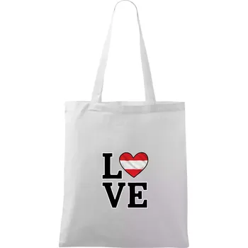 Love Rakouská vlajka - Taška bavlněná - 42 x 38 cm ( Bílá )