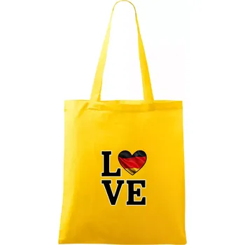 Nákupní taška Love Německá vlajka - Taška bavlněná - 42 x 38 cm ( Žlutá )