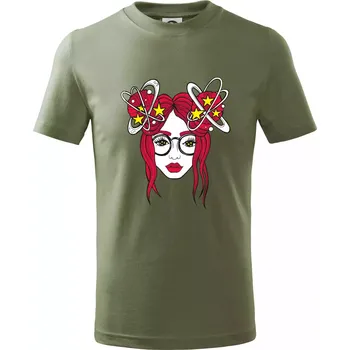 Dětská móda Magická červenovláska (Pecka design) - Tričko dětské bavlněné - 146 cm/10 let ( Khaki )