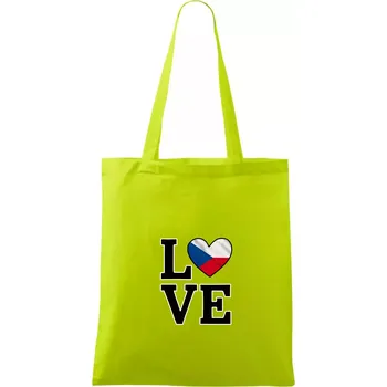 Love Česká vlajka - Taška bavlněná - 42 x 38 cm ( Limetková )