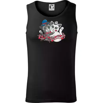 Kočky v objetí (Pecka design) - Tílko pánské Core - XL ( Černá )