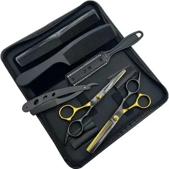 Kadeřnické nůžky Sada kadeřnických potřeb Stříhací a ředicí nůžky Profesionální nástroje na úpravu vlasů Domácí a salonní kadeřnické pomůcky zlatá