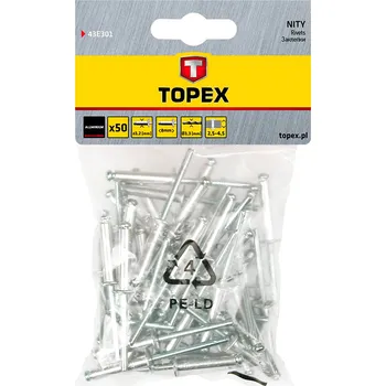 Nýt Topex Nýt hliníkový trhací 3,2mm x 8mm, 50ks 43E301