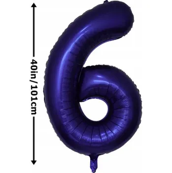 Balónek Fóliový balónek ČÍSLICE 6 Narozeniny Oslava Párty Tmavě modrý 100 cm (40 palců)