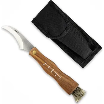 Multifunkční nůž Dřevěný nůž na houby se štětečkem a pouzdrem