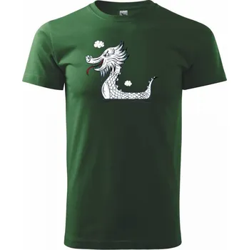 Pánské tričko Dračí lodě olejomalba - Triko extra velké (5-8XL) - 7XL ( Lahvově zelená )
