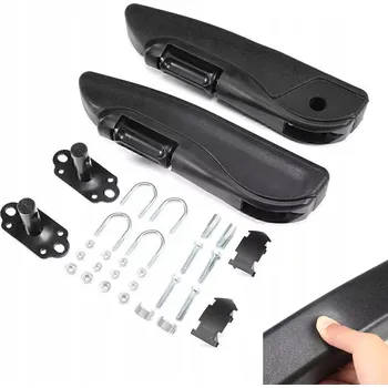 Tuning 2x Univerzální černá loketní opěrka do auta s úložným prostorem z ekokůže