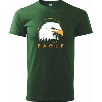 Pánské tričko Eagle hlava - Triko extra velké (5-8XL) - 7XL ( Lahvově zelená )