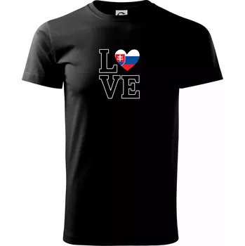 Love Slovenská vlajka - Triko extra velké (5-8XL) - 7XL ( Černá )