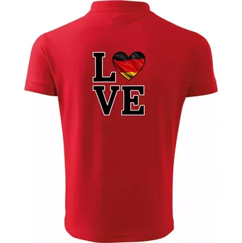 Pánská košile Love Německá vlajka - Polokošile pánská Pique Polo 203 - M ( Červená )