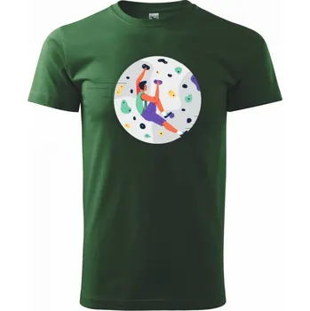 Pánské tričko Lezení na stěně - můj svět - Triko extra velké (5-8XL) - 8XL ( Lahvově zelená )