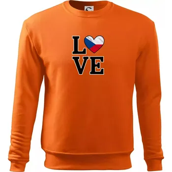 Pánská mikina Love Česká vlajka - Mikina Essential pánská - XL ( Oranžová )