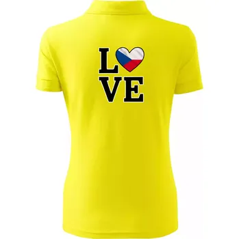 Love Česká vlajka - Polokošile dámská Pique Polo - S ( Citrónová )