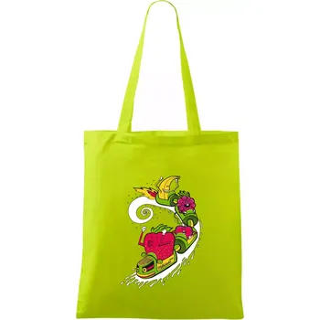 Milkshake vlak kreslený (Pecka design) - Taška bavlněná - 42 x 38 cm ( Limetková )