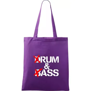 Drum & Bass (Rum & Ass) - Taška bavlněná - 42 x 38 cm ( Fialová )