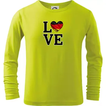 Dětská móda Love Německá vlajka - Triko dětské Long Sleeve - 104-110cm / 3-4 roky ( Limetková )