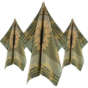 Utěrka ZWOLTEX Sunflowers kuchyňský set utěrka do kuchyně x3 zelená 50x70