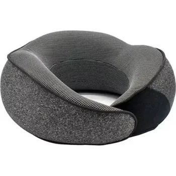 Cestovní polštář na krk z paměťové pěny 350 g Ergonomický měkký polštářek do letadla a auta Podpora hlavy a krční páteře Příslušenství na cesty tmavě šedá