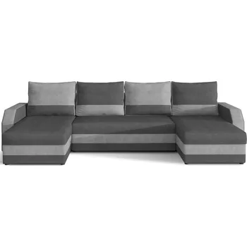 Sedací souprava Rohová rozkládací sedací souprava MARION 312 cm Paros 06/Paros 05 tmavě šedá/šedá