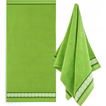 Ručník ZWOLTEX RONDO 2 Ručník s výšivkou velký koupelnový zelený 450g 70x140cm
