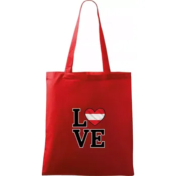 Love Rakouská vlajka - Taška bavlněná - 42 x 38 cm ( Červená )