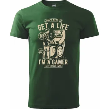 Get A Life - Triko extra velké (5-8XL) - 8XL ( Lahvově zelená )