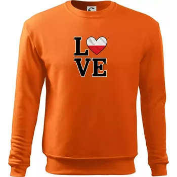 Pánská mikina Love Polská vlajka - Mikina Essential pánská - XL ( Oranžová )