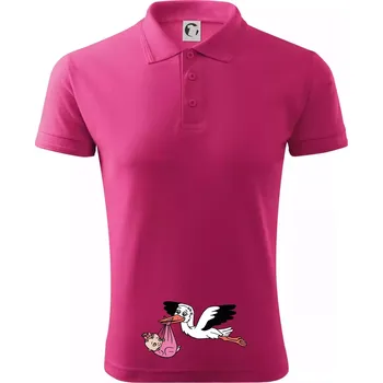Pánská košile Čáp a miminko - holka (Hana-creative) - Polokošile pánská Pique Polo 203 - 2XL ( Purpurová )