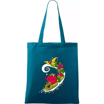 Milkshake vlak kreslený (Pecka design) - Taška bavlněná - 42 x 38 cm ( Petrolejová )