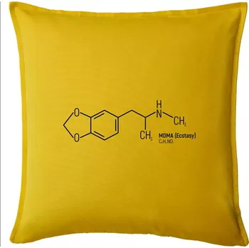 Polštář Molekulární struktura MDMA Extáze - Polštář 50x50 - 50x50 - Pouze potah ( Žlutá )