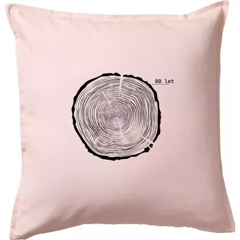 Polštář Letokruhy - 80 - Polštář 50x50 - 50x50 - Včetně výplně ( Světle růžová )