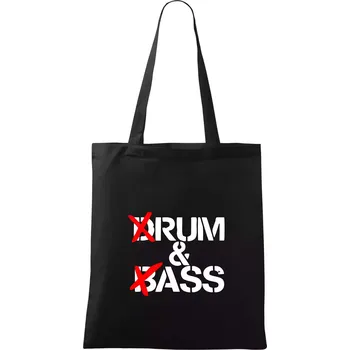 Nákupní taška Drum & Bass (Rum & Ass) - Taška bavlněná - 42 x 38 cm ( Černá )