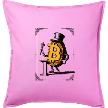 Polštář Oldschool bitcoin - Polštář 50x50 - 50x50 - Pouze potah ( Růžová )