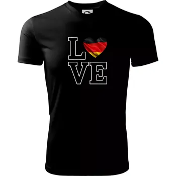 Love Německá vlajka - Dětské triko sportovní (dresovina) - 146 cm/10 let ( Černá )