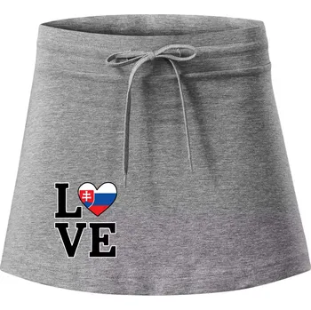 Dámská sukně Love Slovenská vlajka - Sportovní sukně - two in one - XL ( Tmavě šedý melír )