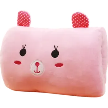 plyšák Polštář s otvorem na ruce 32 x 21,5 cm Růžový plyšový polštářek s motivem králíčka Roztomilý dárek Polštář na spaní i odpočinek