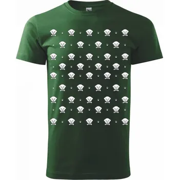 Pánské tričko Bišonek a tlapky - Triko extra velké (5-8XL) - 7XL ( Lahvově zelená )