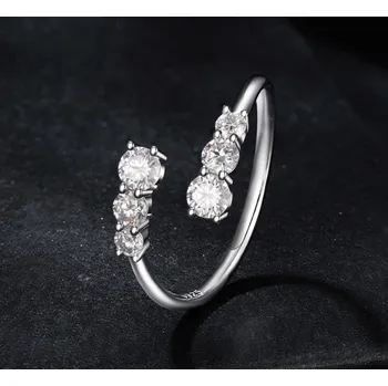 Prsten For Silver Otevřený prsten s Moissanitem - Stříbro 925