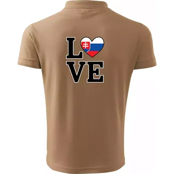 Pánská košile Love Slovenská vlajka - Polokošile pánská Pique Polo 203 - 5XL ( Písková )